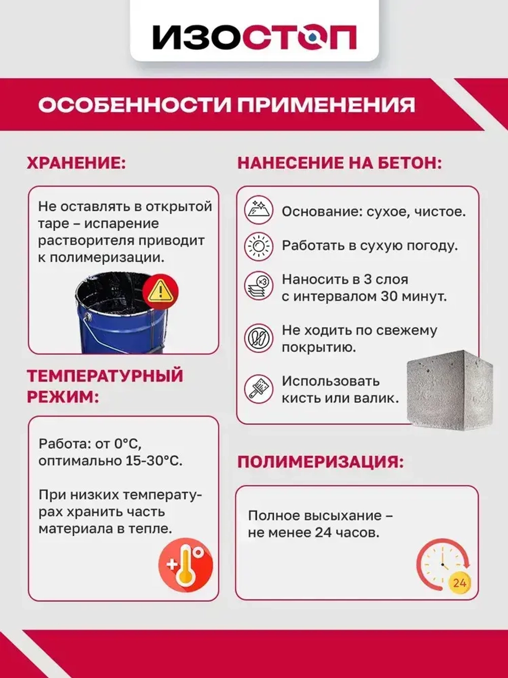 Жидкая резина "Гидроизол ПБК "IZOSTOP", ведро 20 литров