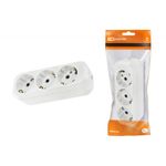 Колодка TDM 3 розетки 2П+З 16А 250В, белая