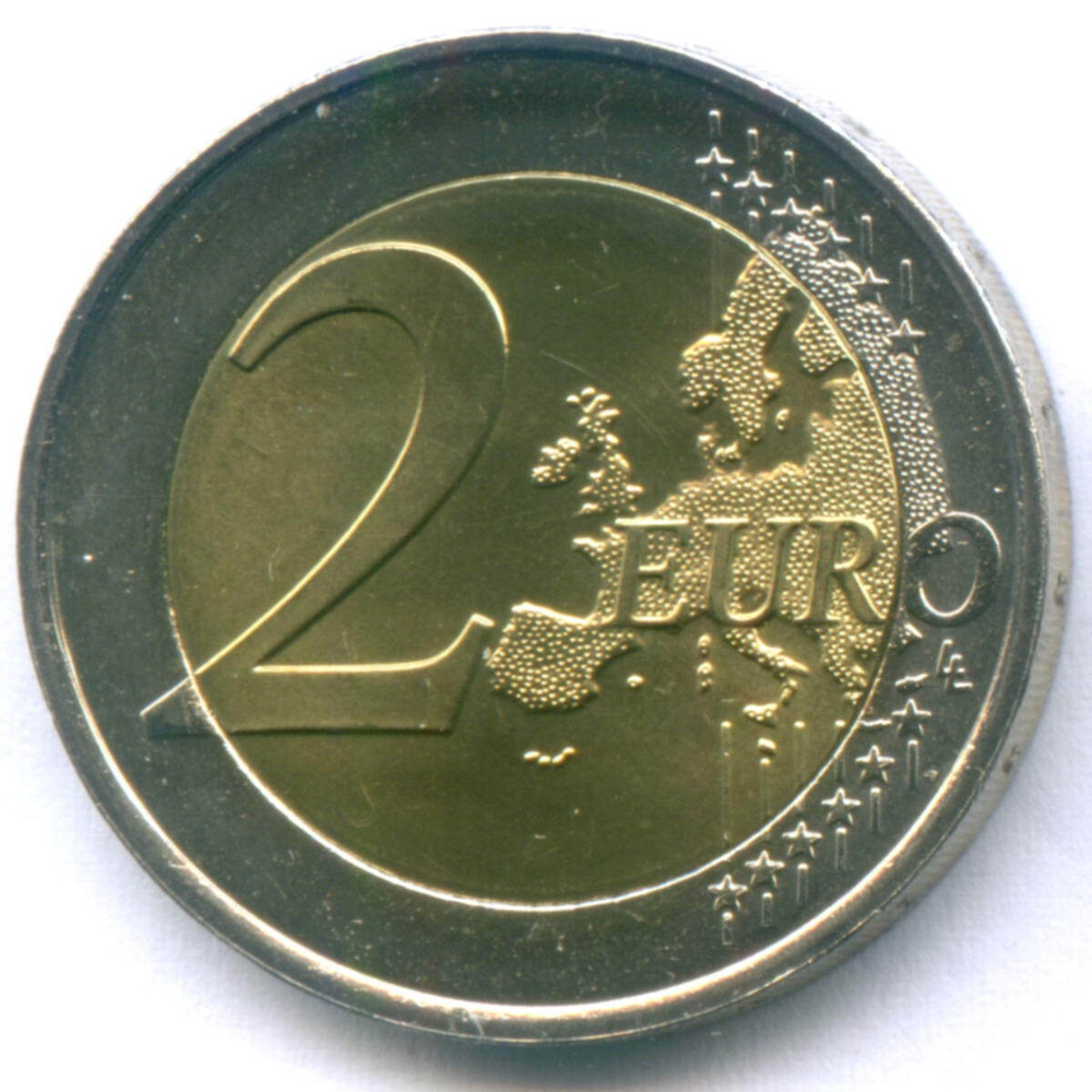 2 евро 2007 год. Люксембург. 50 лет подписанию Римского договора. Биметалл UNC