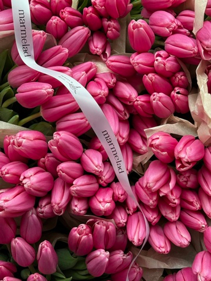 Охапка тюльпаны классика - ярко-розовый цвет 25 шт