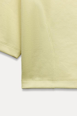 ZARA КРОП-ТОП INTERLOCK, ЖЕЛТЫЙ