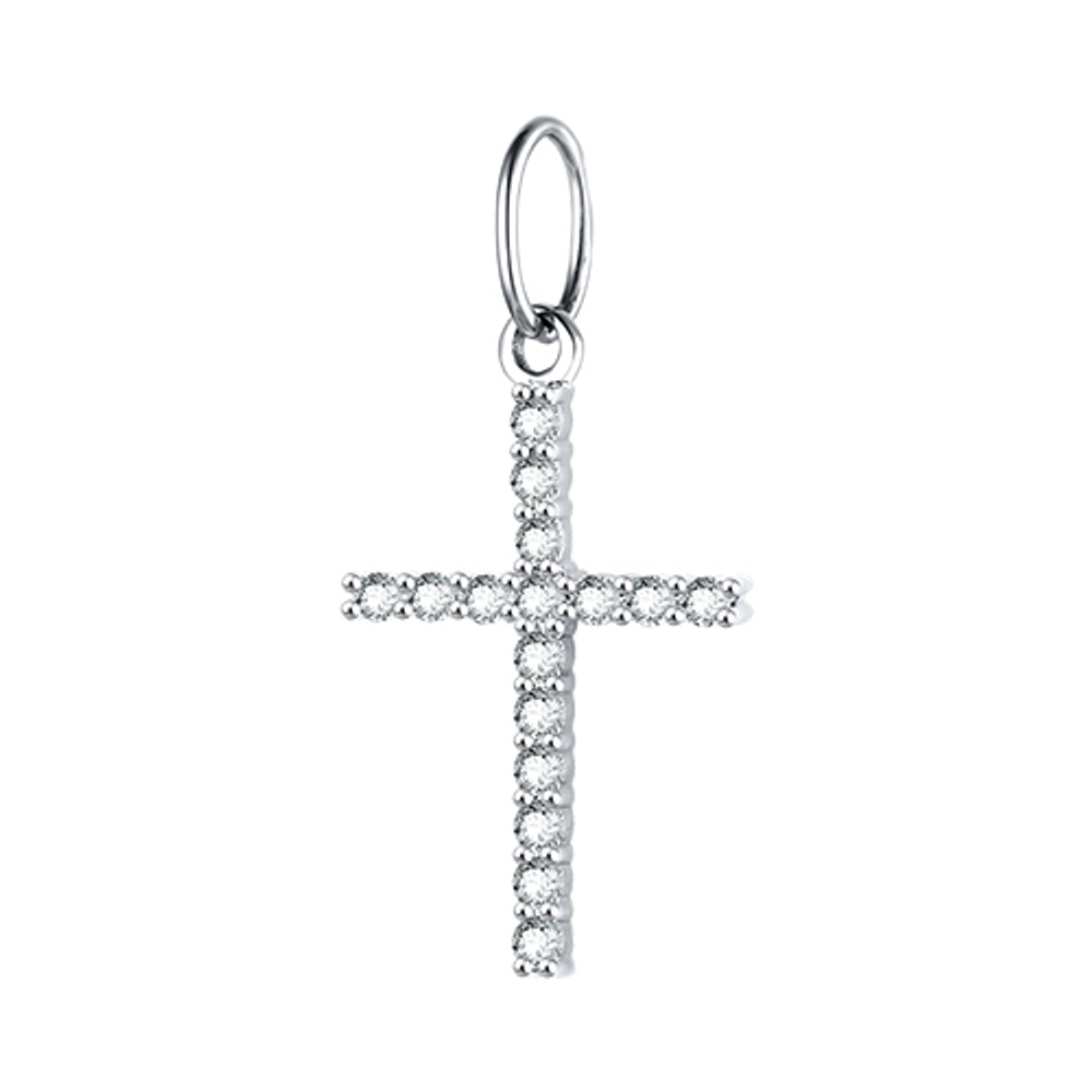 Подвеска из серебра с фианитами