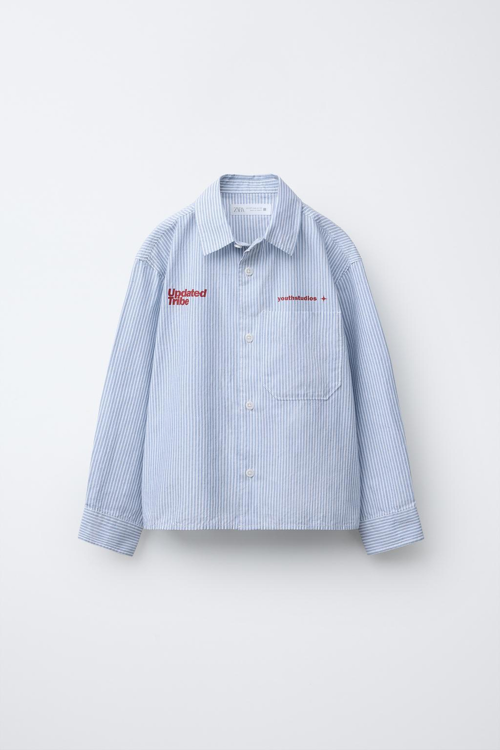 ZARA РУБАШКА В ПОЛОСКУ С НАДПИСЬЮ, ПОЛОСКИ