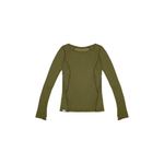 Лонгслив Nothomme Blue Wool Jacquard Mesh T-shirt "Olive Green" Women's