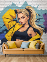 3D Подростковые фотообои граффити девушка