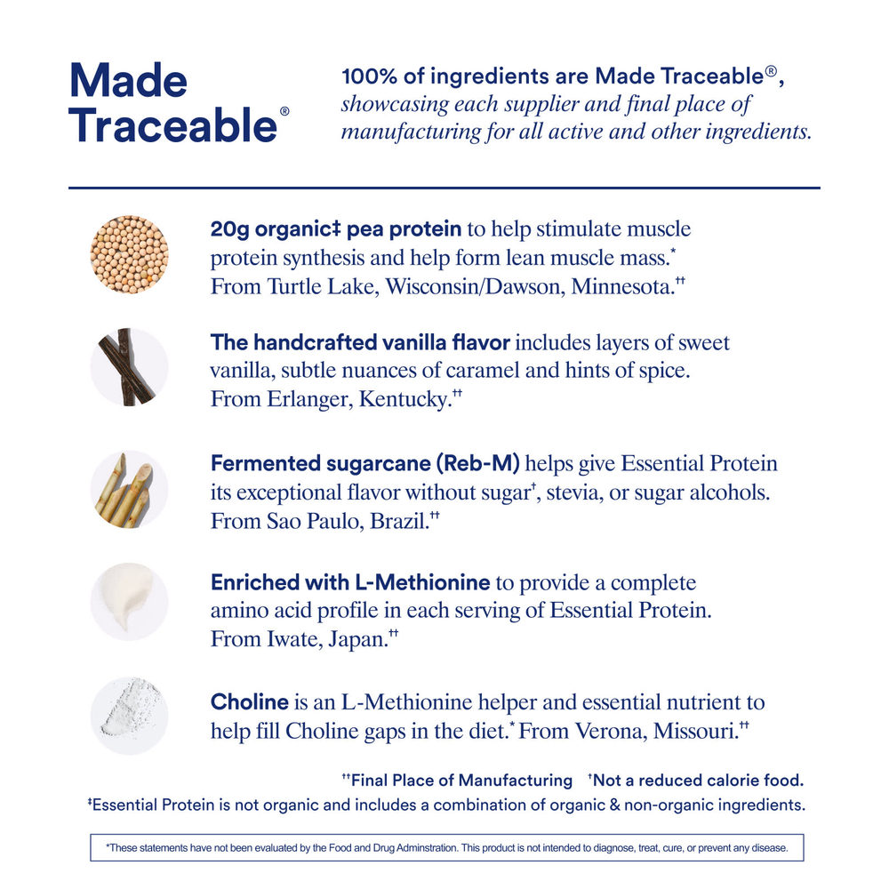 Ritual, Essential Protein, ежедневный коктейль, ваниль, 459 г (1 фунт)