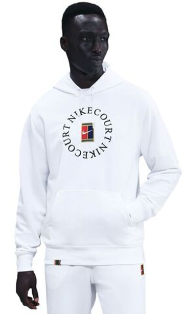 Куртка теннисная Nike Court Heritage French Terry Tennis Pullover - white/black