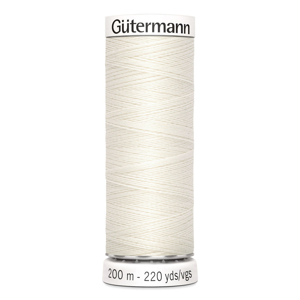 01 Нить Sew-All 100/200 м для всех материалов, 100% полиэстер Gutermann 748277 (001 молочный)