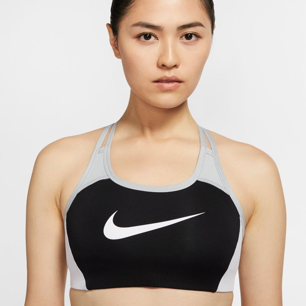 ТОП теннисный Nike Swoosh Logo Bra Pad - black/light smoke grey/white/white