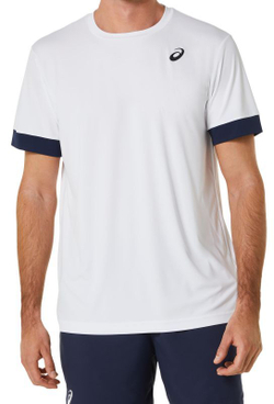 Мужская теннисная футболка Asics Court Top - brilliant white/midnight