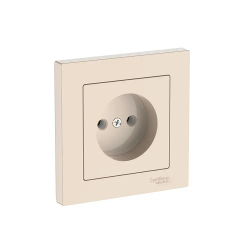 Atlas Design розетка без заземления без шторок, 16А, в сборе, быстрозажим. клем., Бежевый