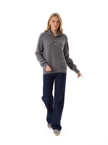 Серый джемпер из шерсти и кашемира с люрексом