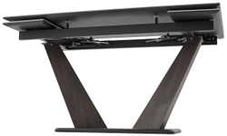 Стол ВИРДЖИНИЯ 140 MATTE БЕЛЫЙ МРАМОР, керамика / ЛЕСНОЙ ОРЕХ, ЧЕРНЫЙ, М-City