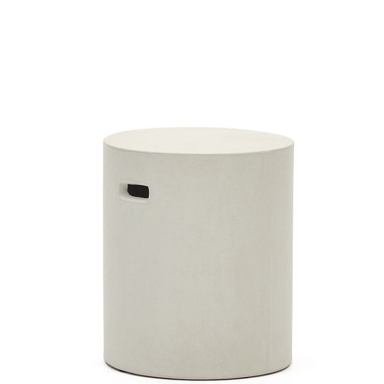 Столик-табурет Aiguablava, Ø37 см, белый цемент | La Forma | Испания