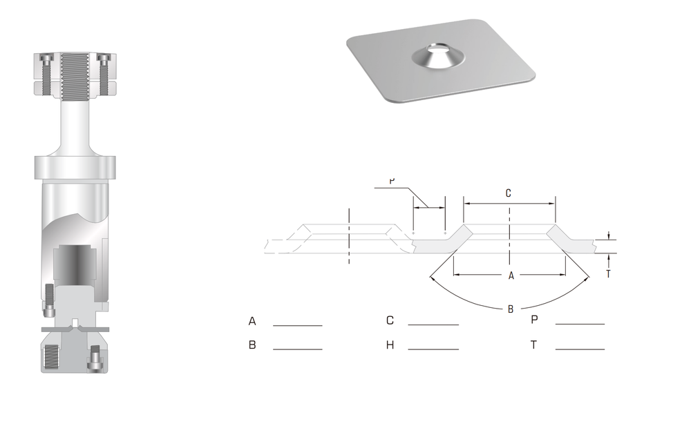 Формовочный инструмент Emboss Countersink | Выдавка с отверстием