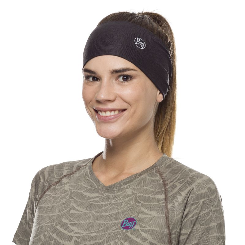 Повязка-чалма летняя Buff Headband Tapered CoolNet Solid Black Фото 2