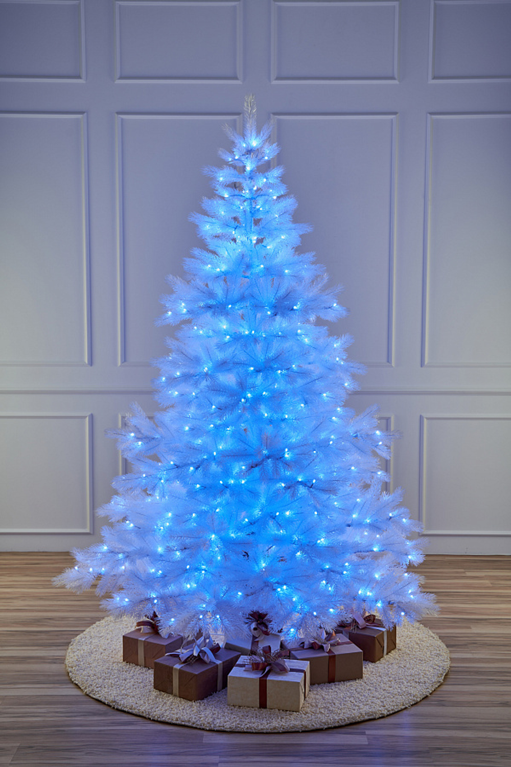 Ель искусственная с лампочками Монблан Elite хрустальная 2,1м металл 100% Литые веточки МаксКристмас