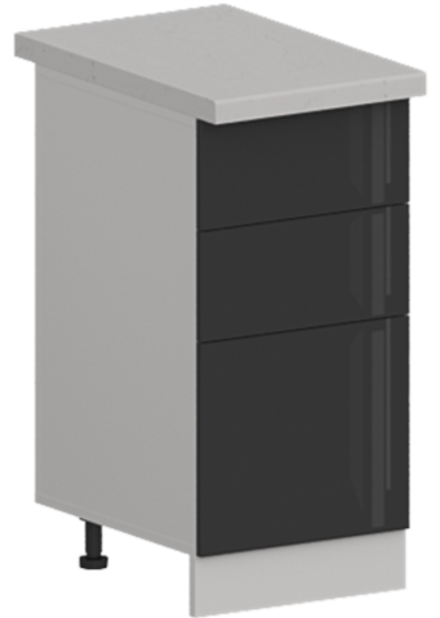 Кухня Модуль ШН3Я 400 Ликата / Графит Глянец