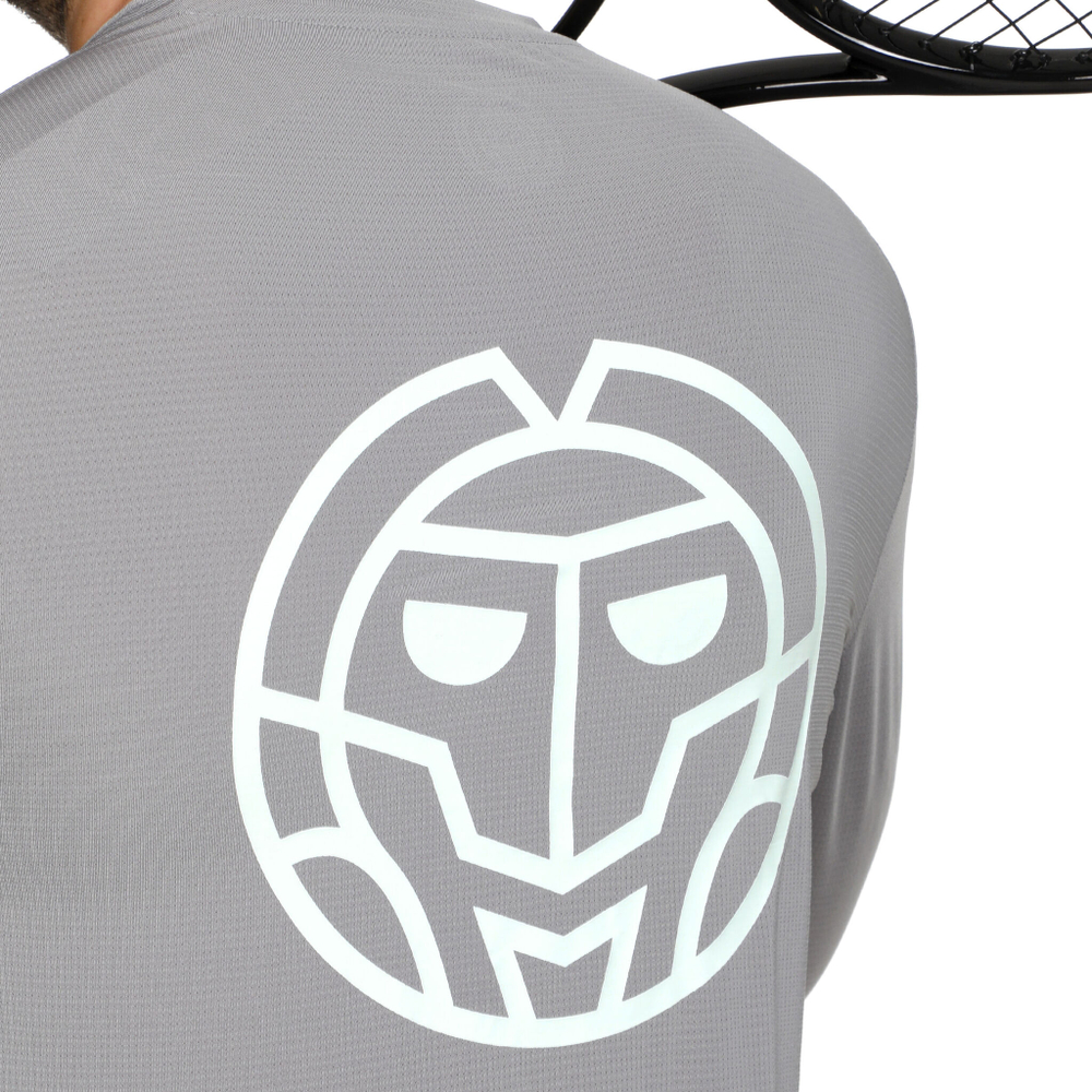 Мужское теннисное поло BIDI BADU Serratus Ant Move Long Sleeve Men - Grey