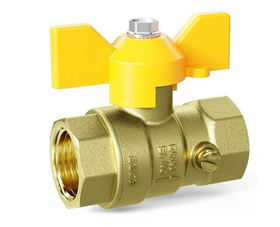 Шаровой кран латунный 1/2" ВР для газа, для манометра, LD Pride