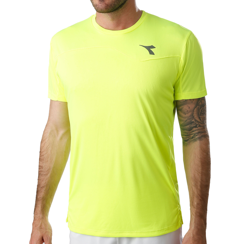 Мужское теннисное поло Diadora Team T-Shirt Men - Neon Yellow, Black