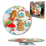 Блюдо стеклянное вращающееся 28см (пряники)