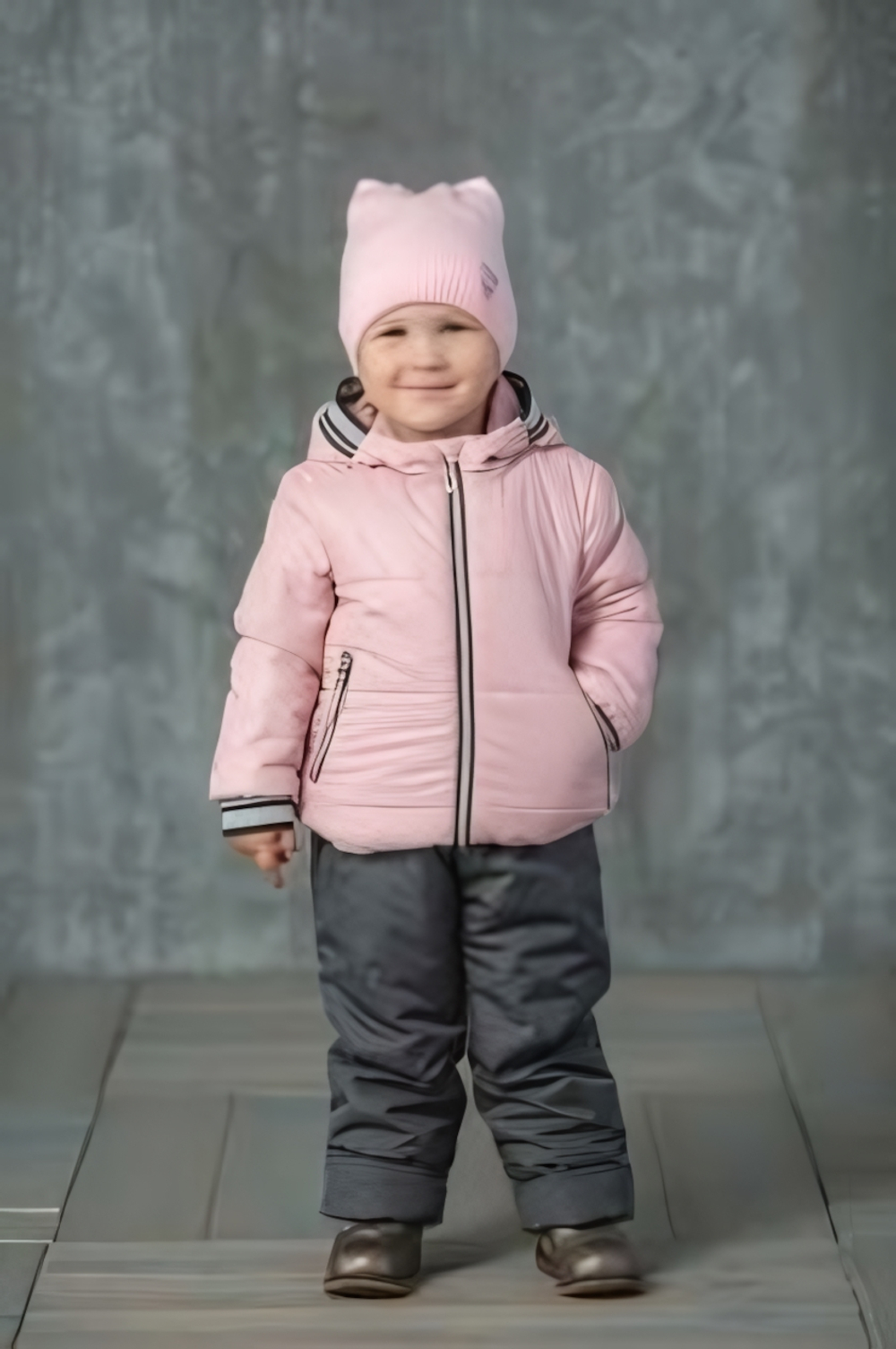 Комплект для девочки Марго р-р 104 пудра/серый