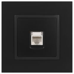 Розетка ЭРА Elegance 14-3107-05 информационная RJ45 IP20 антрацит | Эра Elegance