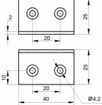 Уголки мебельные 4 шт/Высота 25 мм