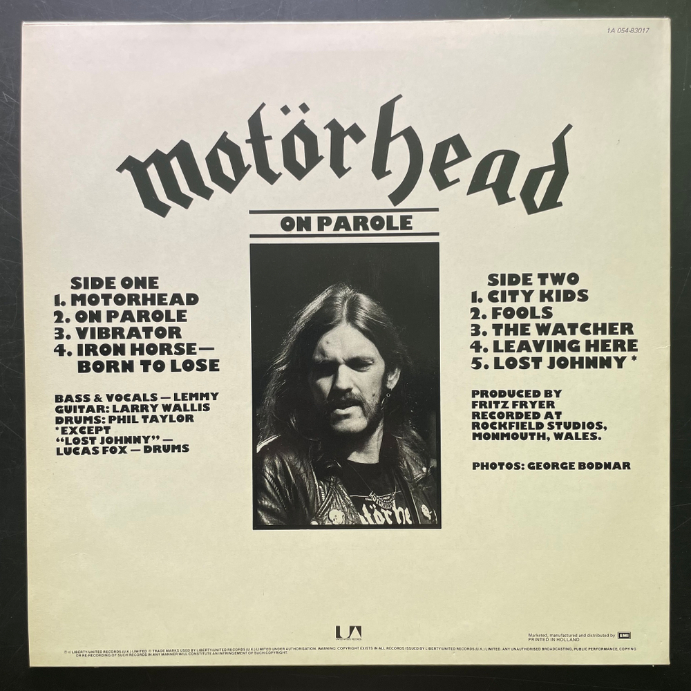 Motorhead ‎– On Parole (Европа 1982г.)