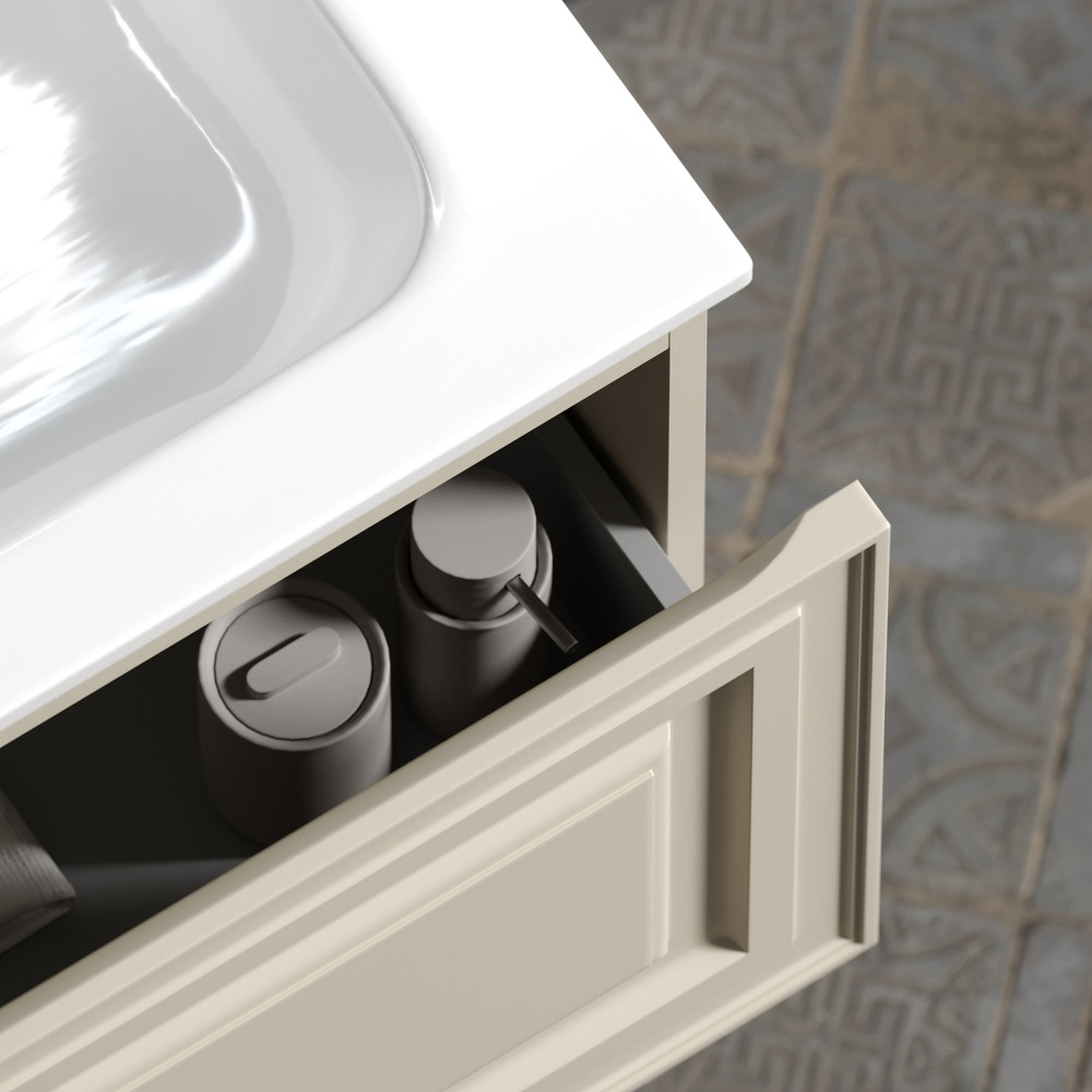 Тумба подвесная Sancos Very, Beige Soft 790х445х406, под столешницу с отверстием под смеситель, цвет Black Sky