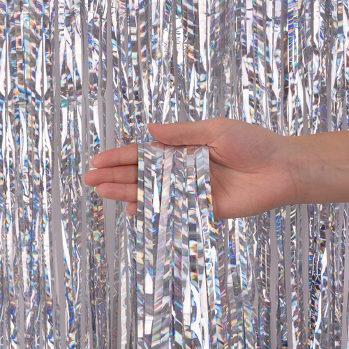 Занавес Волны, Серебро, Голография, 100*200 см ВВ