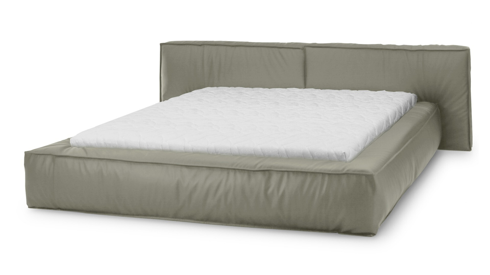 Кровать Латона 3 Мадрас Грей 260*255*85 см, Серый Натуральная кожа Нераскладной Фиеста