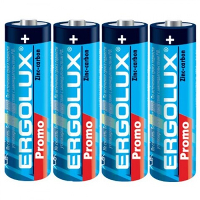 Батарейка солевая Ergolux R6, тип AА (4 шт)
