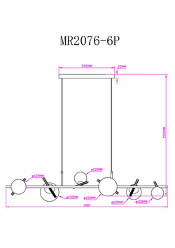 Подвесной светильник MyFar Francis MR2076-6P