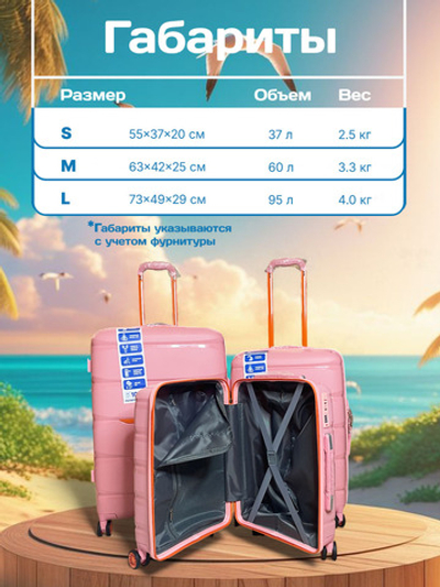 Ручная кладь Bon-Voyage PP Skycase#3, Розовый, S