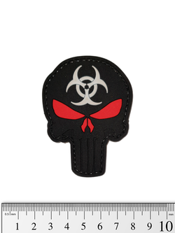 Шеврон Punisher Biohazard 3D PVC. Чёрный