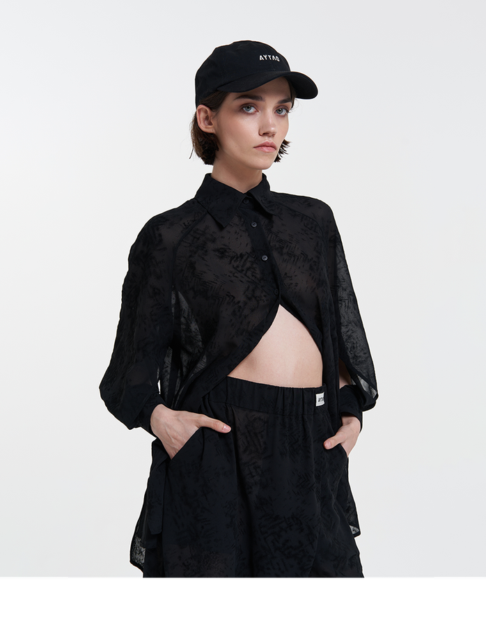 Black transparent shirt