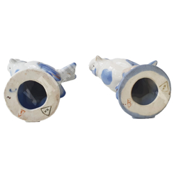 Фарфоровая статуэтка. Синичка. Анималистика. Старая Гжель. Фарфор, позолота, ручная роспись,  СССР.