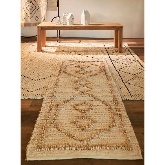 Ковер из джута и переработанного хлопка kolkata из коллекции ethnic, 70x160см