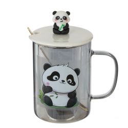 GAEM Кружка с крышкой и ложкой, 374 мл, L11,5 W9 H14 см