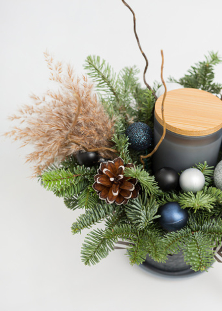 Новогодняя композиция со свечой #4