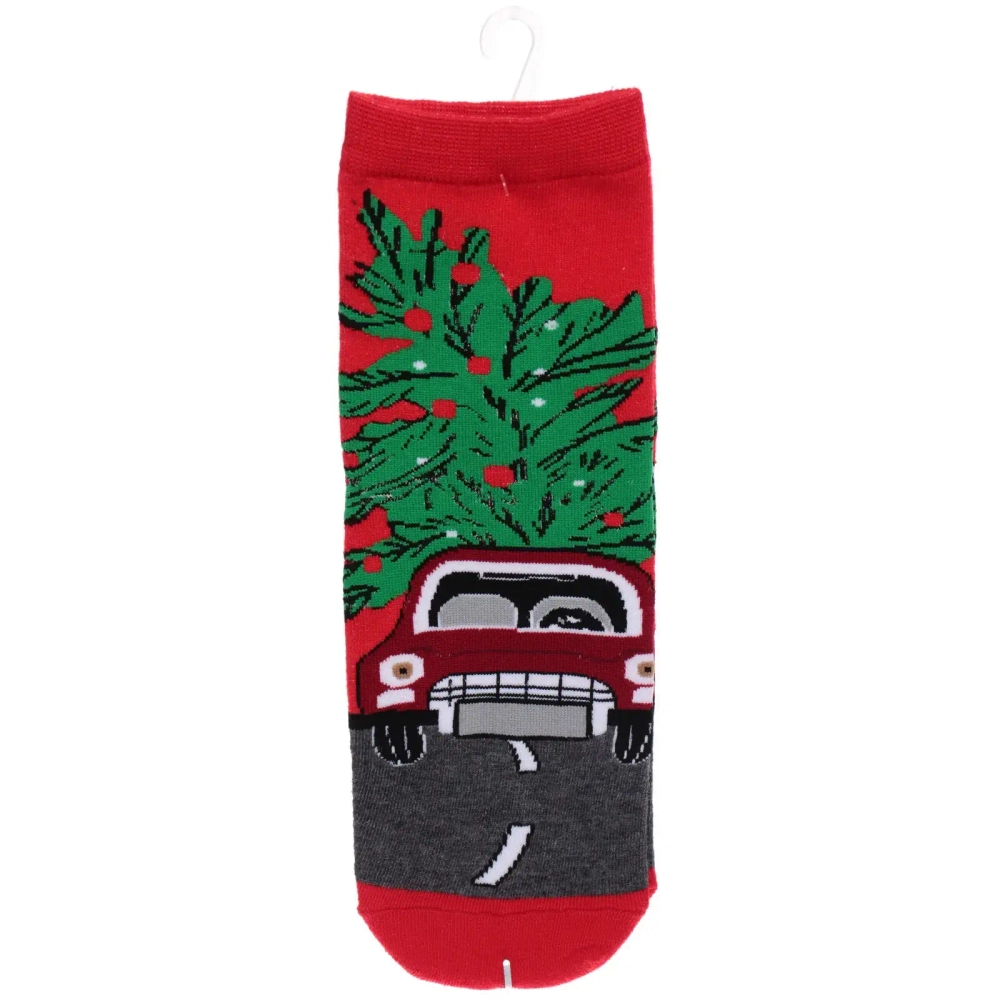 Носки новогодние «SKAZKA», машина с ёлочкой, цвет как на фото, р-р36-42 (крючок, пакет, стикер)