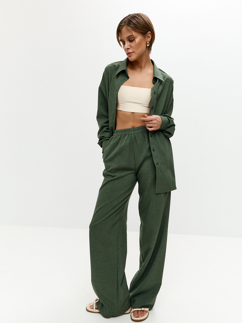 Рубашка Микадо в цвете хвои