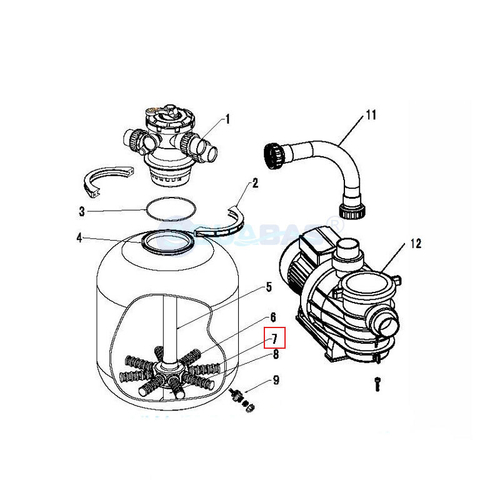 Коллектор фильтровальной установки Laswim P-DYG350K (02-0107)
