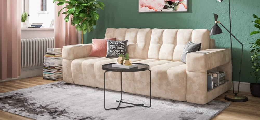 Диван Босс ХО Велюр Алькантара пепел