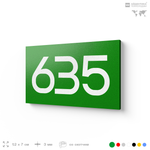 Номер на дверь 635, табличка на дверь для офиса, квартиры, кабинета, аудитории, склада, зеленая 120х70 мм, Айдентика Технолоджи