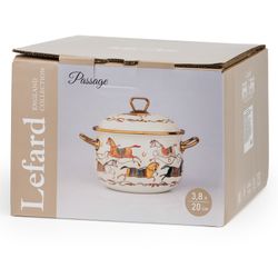 КАСТРЮЛЯ LEFARD ЭМАЛИРОВАННАЯ С КРЫШКОЙ, СЕРИЯ PASSAGE, 3,8Л, ДИА.20СМ ПОДХОДИТ ДЛЯ ИНДУК.ПЛИТ