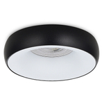 Светильник встраиваемый, GU10, D95xH35мм, IP20, черное основание, белый плафон, без лампы