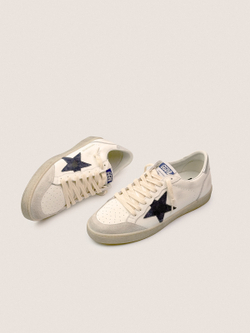 Men's Ball Star in white nappa with navy star and heel tab